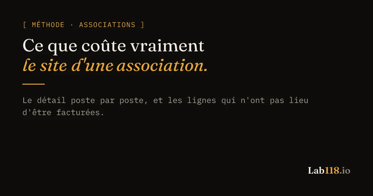 Ce que coûte vraiment le site d'une association (et ce qui ne devrait rien coûter)